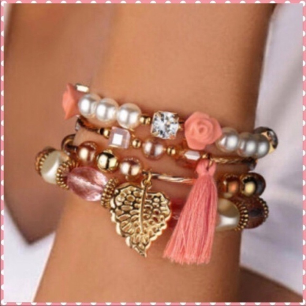 Pink multilayered bracelet
